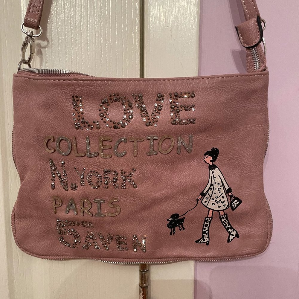 Embellished purse with long strap